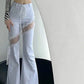 Gothic Hollow Out High Waist Flared Jeans
