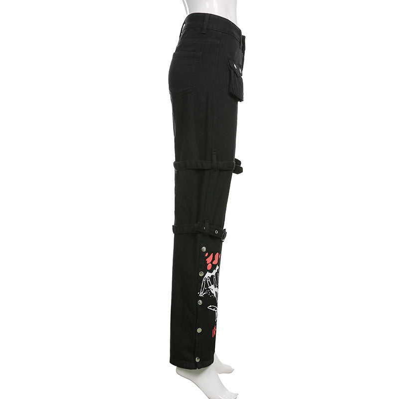 Gothic Emo Alt Cargo Pants Techwear