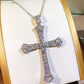 Gothic Thin Silver Chain Necklace with Cross Pendant