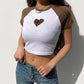 Gothic Heart Embroidery Crop Top