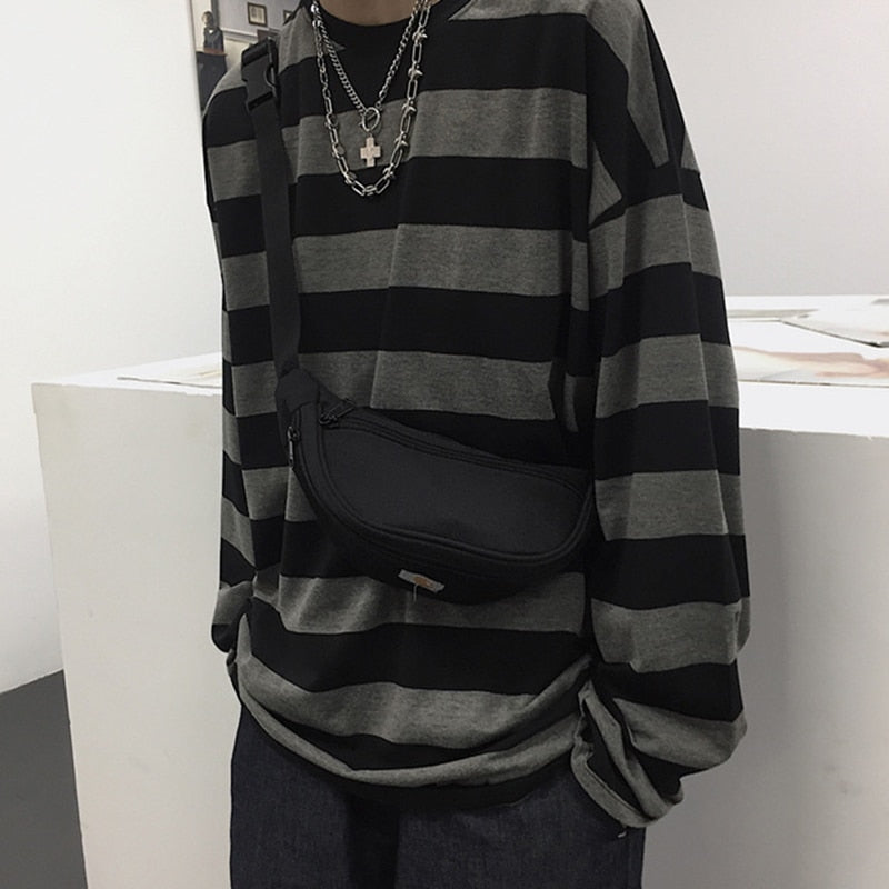 Gothic Striped Shirt Streetwear