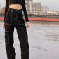 Gothic Grunge Black Jeans for Women