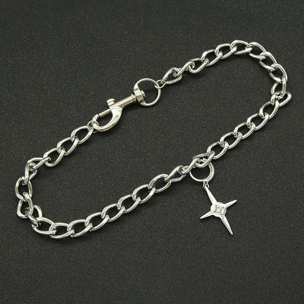 Gothic Chain Necklace with Zirconia Star Pendant