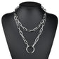 Hip Hop Multi Layers chain necklace with heart lock