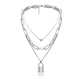 Hip Hop Multi Layers chain necklace with heart lock
