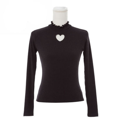 Gothic Love Heart Hollow Out Shirt