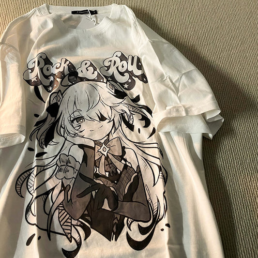 Harajuku Oversized Gothic Cartoon T-Shirt