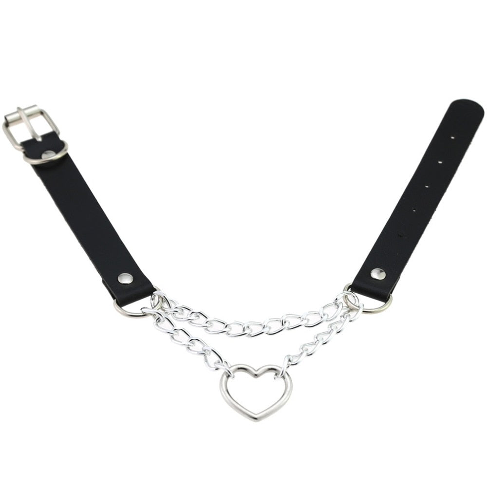 Heart chain Choker Goth