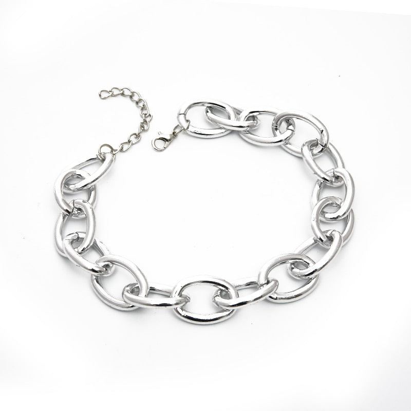 Gothic Choker Necklace - Chunky Chain with Multiple Pendant Options