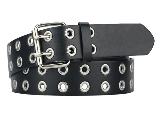 Gothic Leather Waist Belts with Double Pin Buckle