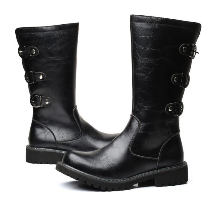 Gothic Military Combat Leather Boots