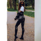 Gothic High Waist Fleece Leather Pants