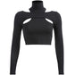 Gothic Korean Style Buckle Women Turtleneck Sleeve T Shirt - Be Bold with this Eye-Catching Tee