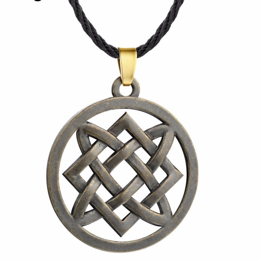 Gothic Necklace with Slavic Start Symbol Pendant