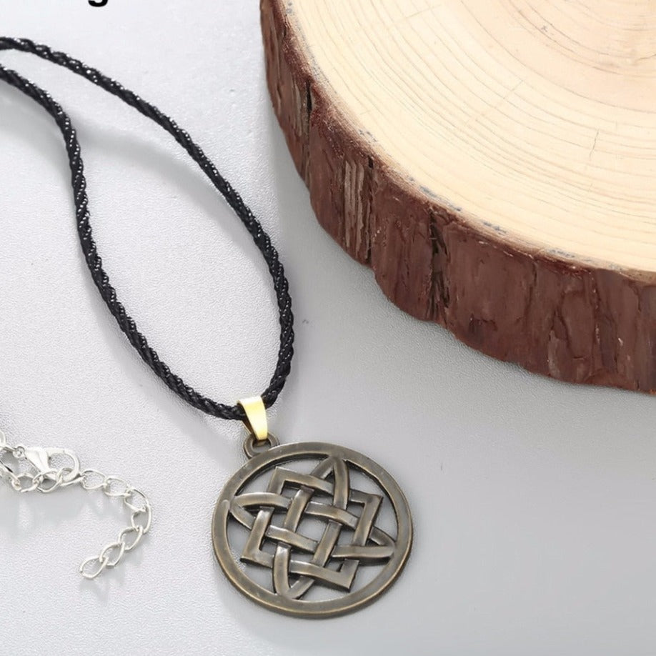 Gothic Necklace with Slavic Start Symbol Pendant