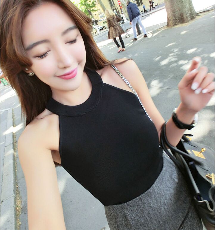 Summer Slim Knitting Halter Camisole Tops