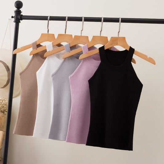 Summer Slim Knitting Halter Camisole Tops