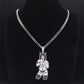 Upside Down Cross Moon Stainless Steel Necklace