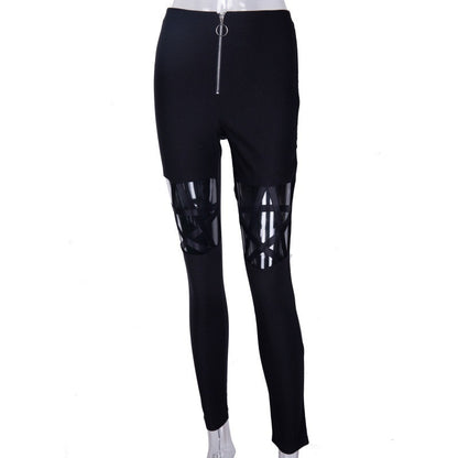 Gothic Black Pants Five Pointed Star Trousers
