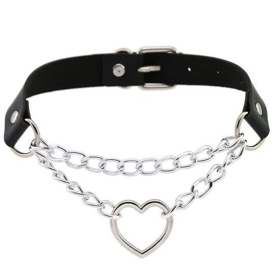 Heart chain Choker Goth