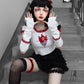 Gothic Japanese Design Embroidered Crop Top