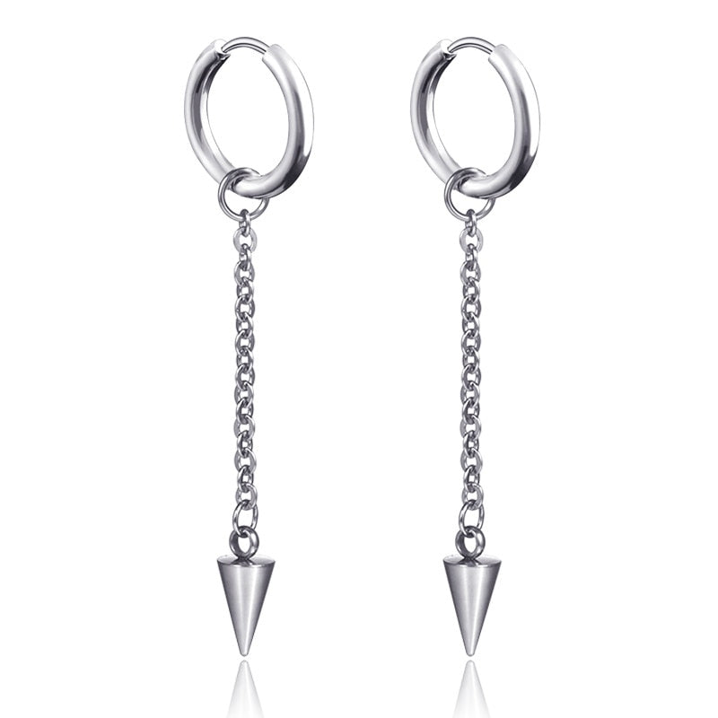 Gothic Chain Hoop Earrings with Multiple Pendant Designs