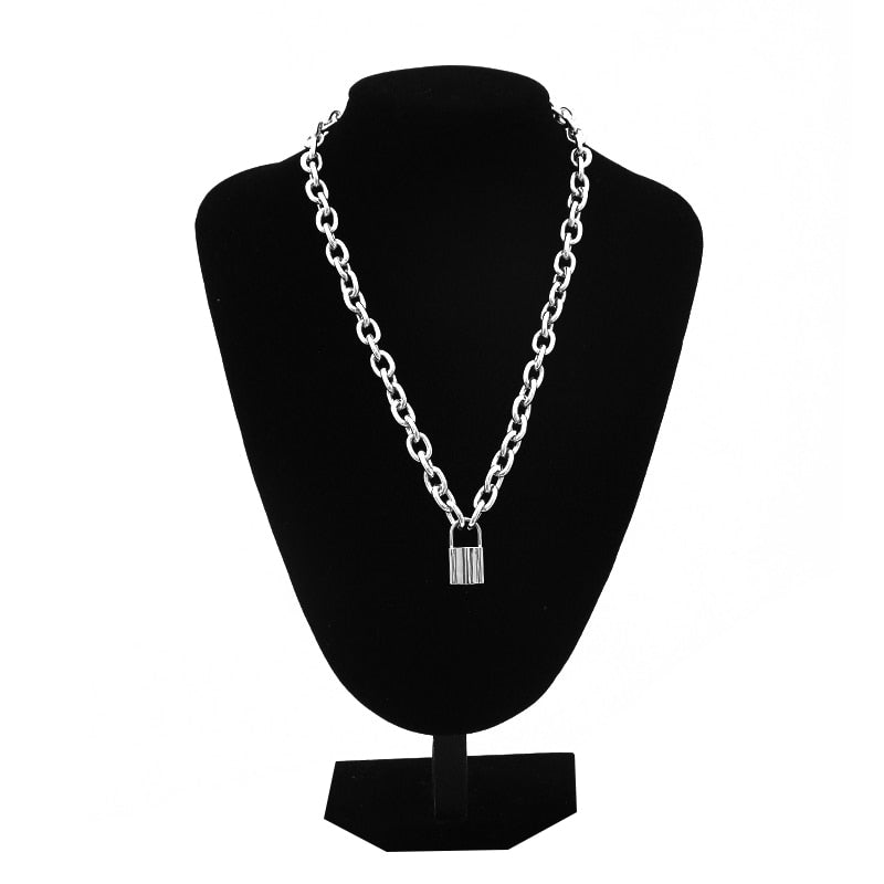 Gothic Choker Necklace - Chunky Chain with Multiple Pendant Options