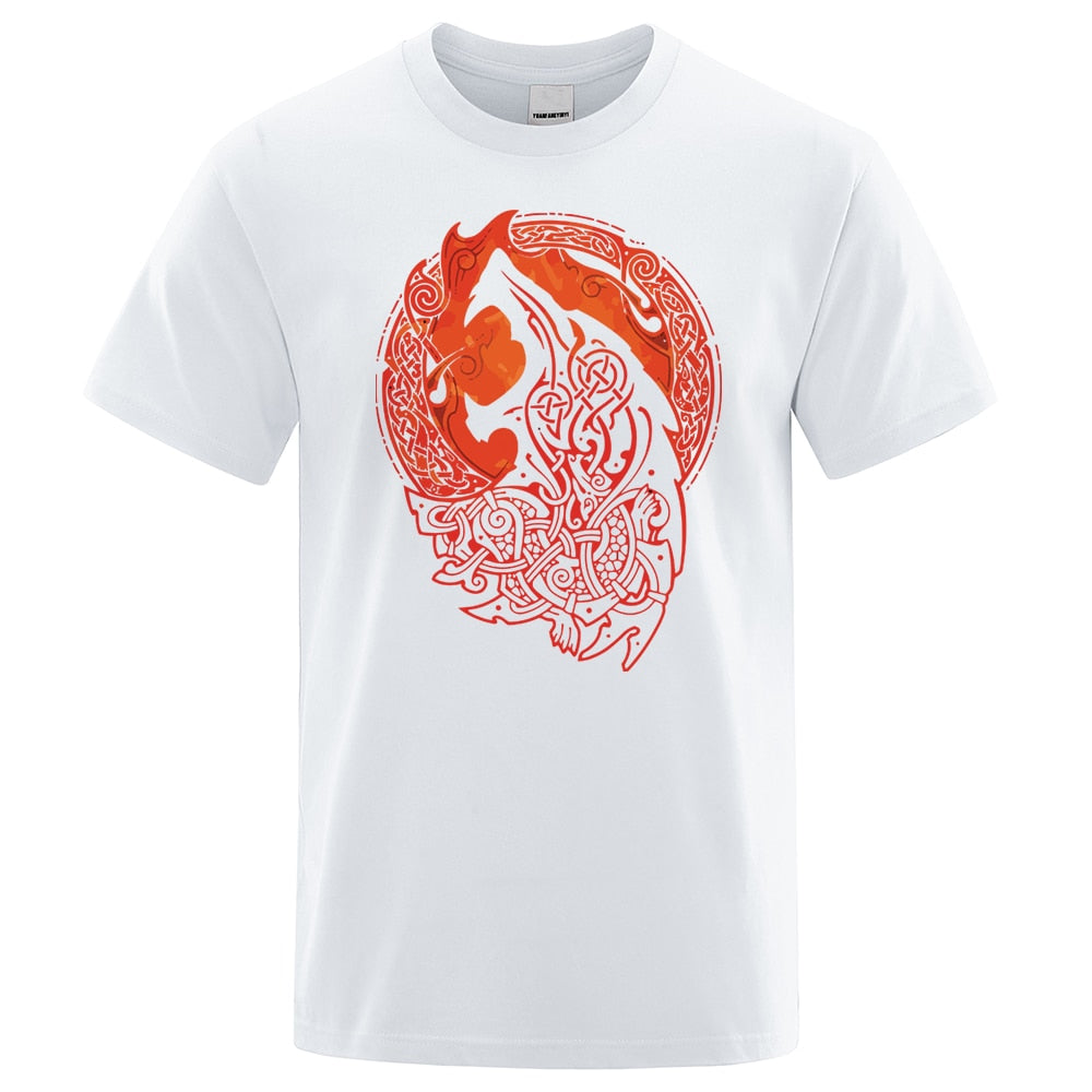 Gothic Norse Mythology Vikings Fenrir Wolf T Shirt
