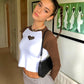 Gothic Heart Embroidery Crop Top