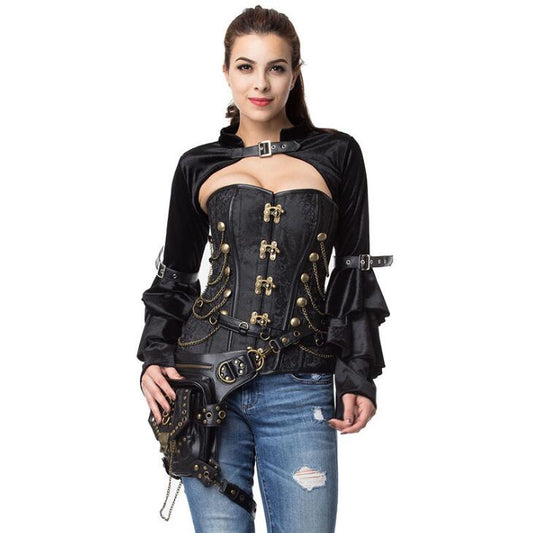 Elegant Gothic Jacket with Victorian Flare Sleeves: Embrace elegance and vintage charm with this gothic jacket featuring Victorian-inspired flare sleeves.