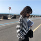 Gothic Japan style Stripe Cotton Hoodie for Women