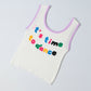 Gothic Tank Top with Embroidered Letters