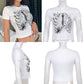 Heart Diamond Printed Crop Top Retro