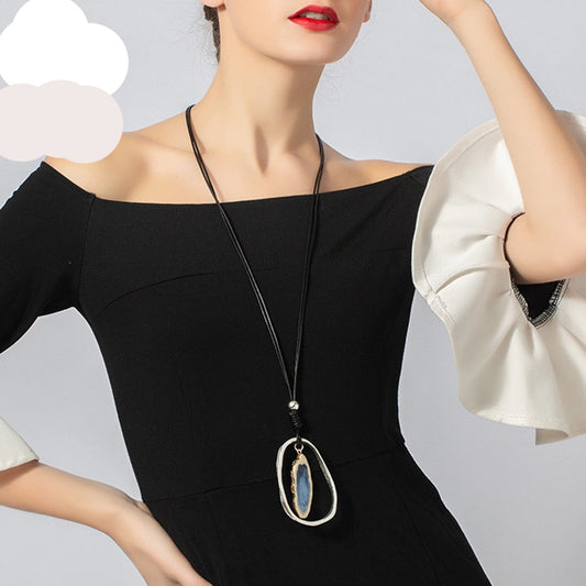 Vintage Blue Natural Stone Necklace