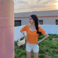 Girls Patched Lace O-Neck Knitting T-shirt
