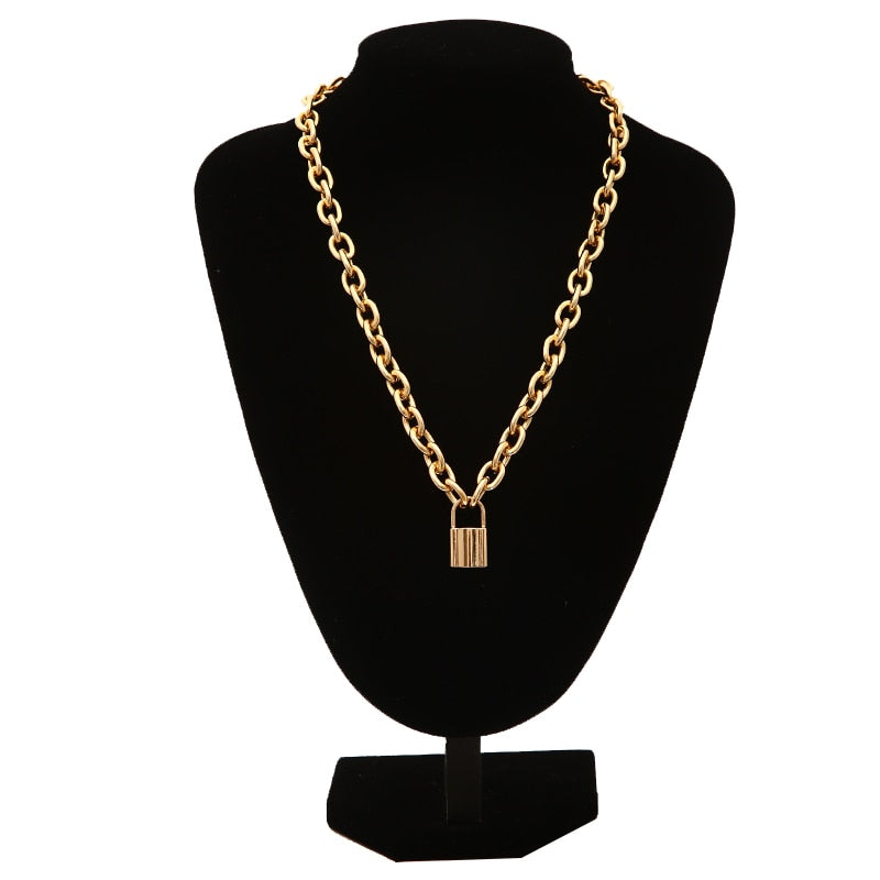 Gothic Choker Necklace - Chunky Chain with Multiple Pendant Options