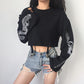 Gothic Cool Girl Dragon Pattern T-Shirt