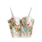 Gothic Flower Embroidery Lace Corset Top