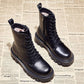 Gothic Winter Combat Boots with Fur