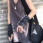 Punk Elbow-Arm Warmer Gloves with Fishnet Mesh and Laces