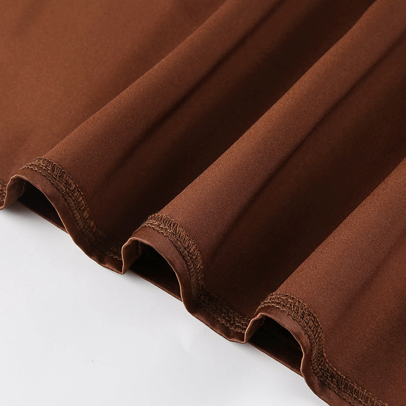 Vintage-inspired long skirt made of luxurious satin fabric with a side split