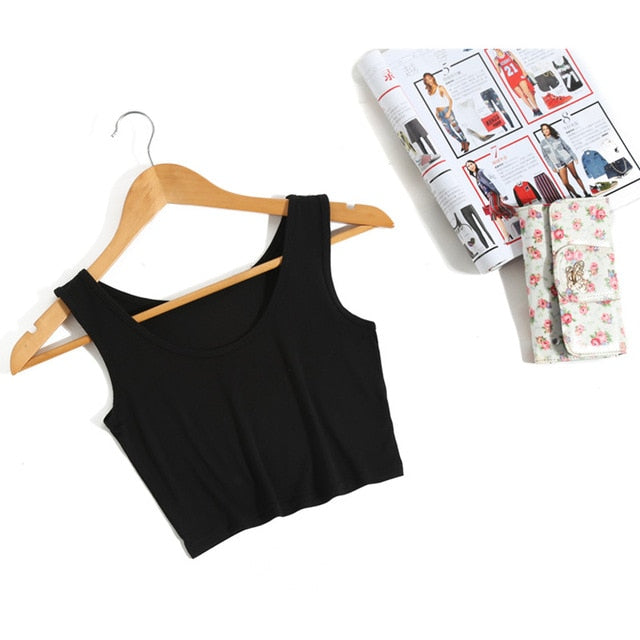 Gothic Sleeveless U Croptops