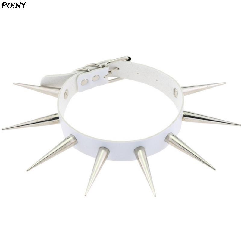 Gothic Long Spike Choker Necklace with Rivets