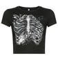 Heart Diamond Printed Crop Top Retro