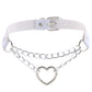 Gothic White Leather Choker Necklace with Multiple Spikes and Pendant Designs