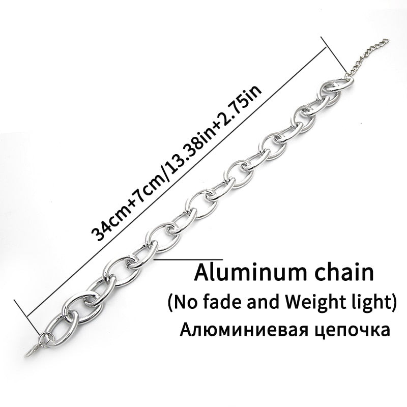 Gothic Choker Necklace - Chunky Chain with Multiple Pendant Options