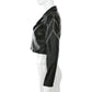 Gothic Faux Leather Cropped Jacket with Chains