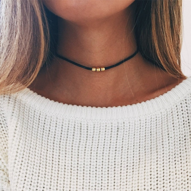 Gothic Style Black Rope Chain Choker