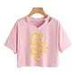 Gothic Streetwear Crop Top With Dragon