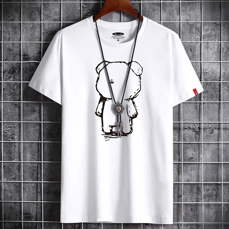 Fashionable Gothic shirt with an oversized fit and anime-inspired design"